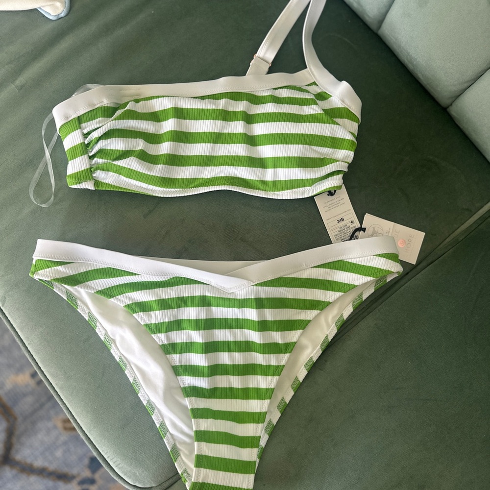 Target Green and White Striped Bikini
